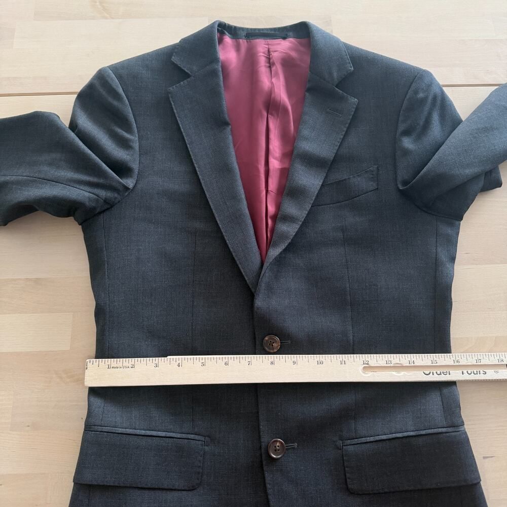 Spier & Mackay Blazer 34 Gray Charcoal Wool Slim Fit Sports Coat Suit Jacket - Picture 10 of 14